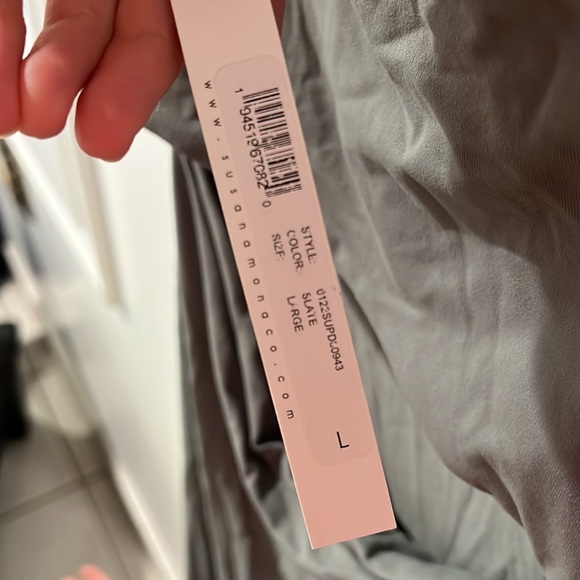 Susana Monaco One-shoulder Cutout High Slit Maxi Dress In Slate - Picture 8 of 9